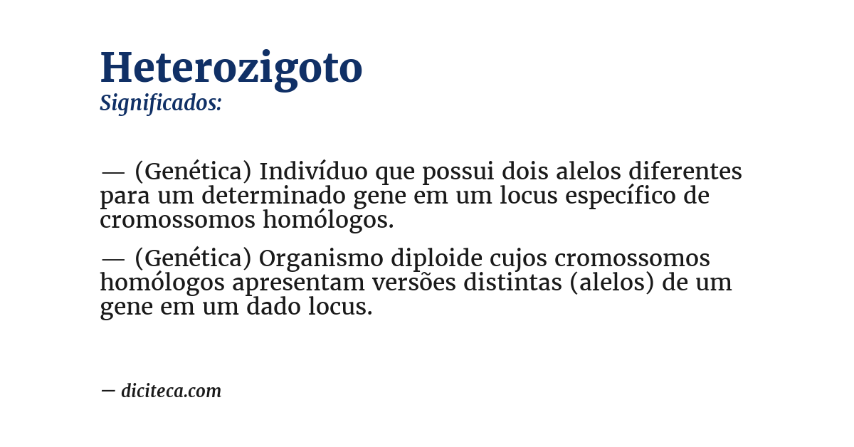 Significado de heterozigoto