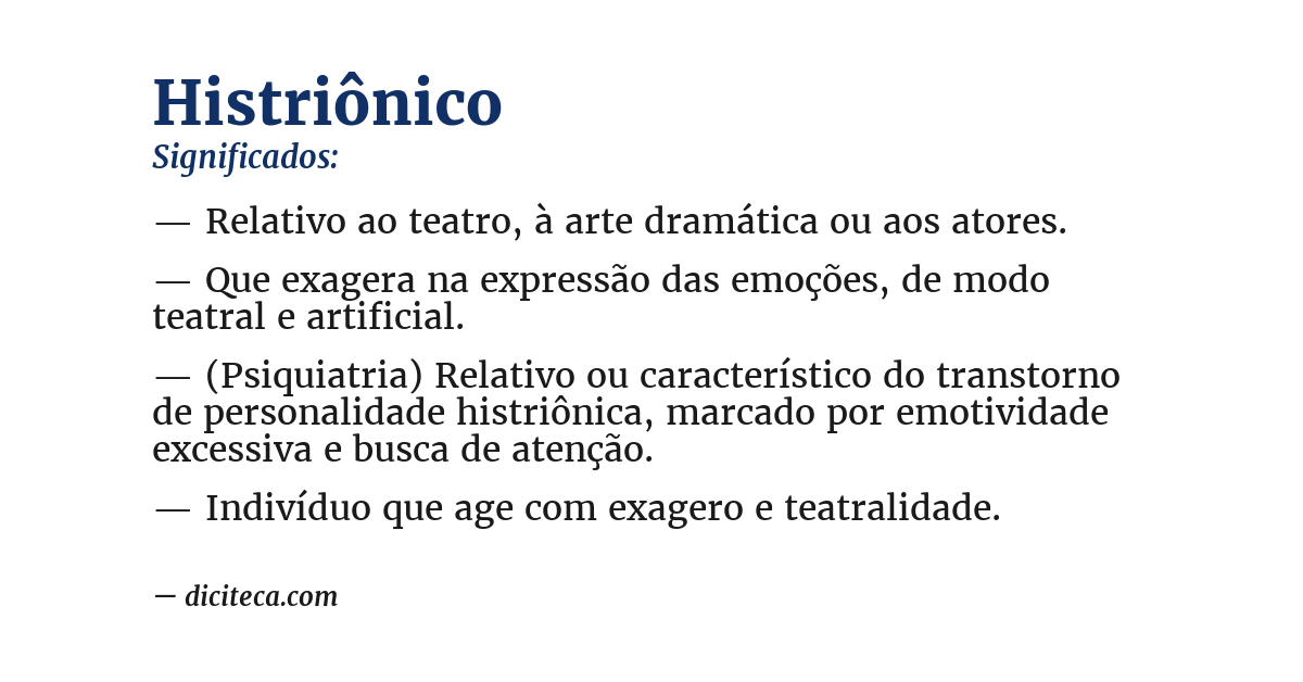Significado de histriônico