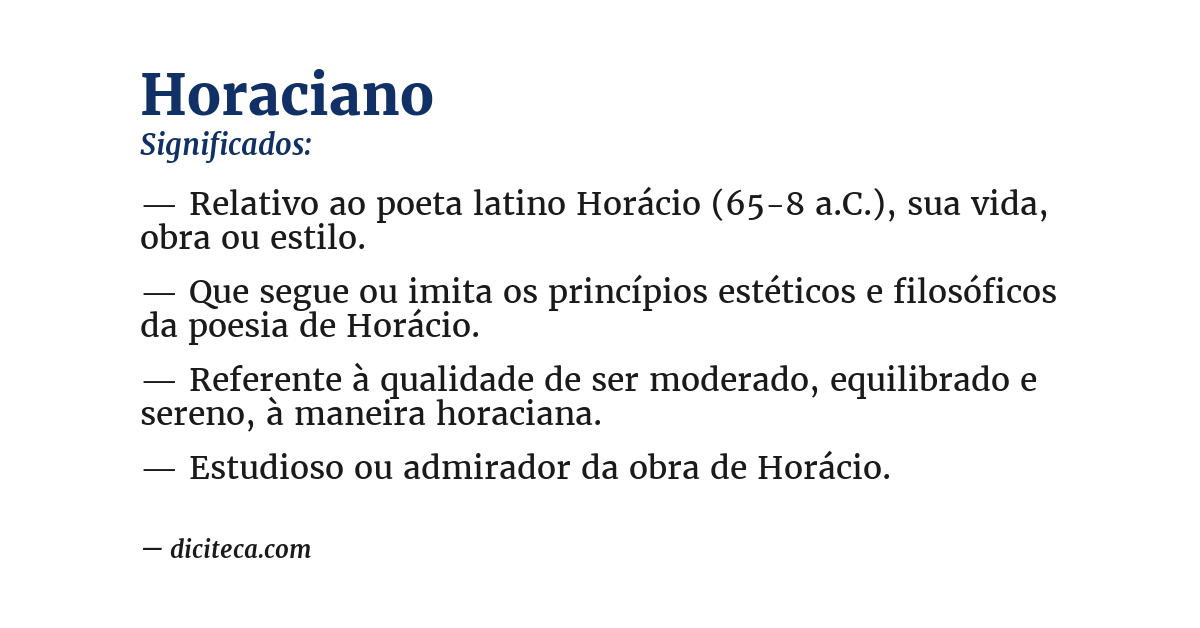 Significado de horaciano