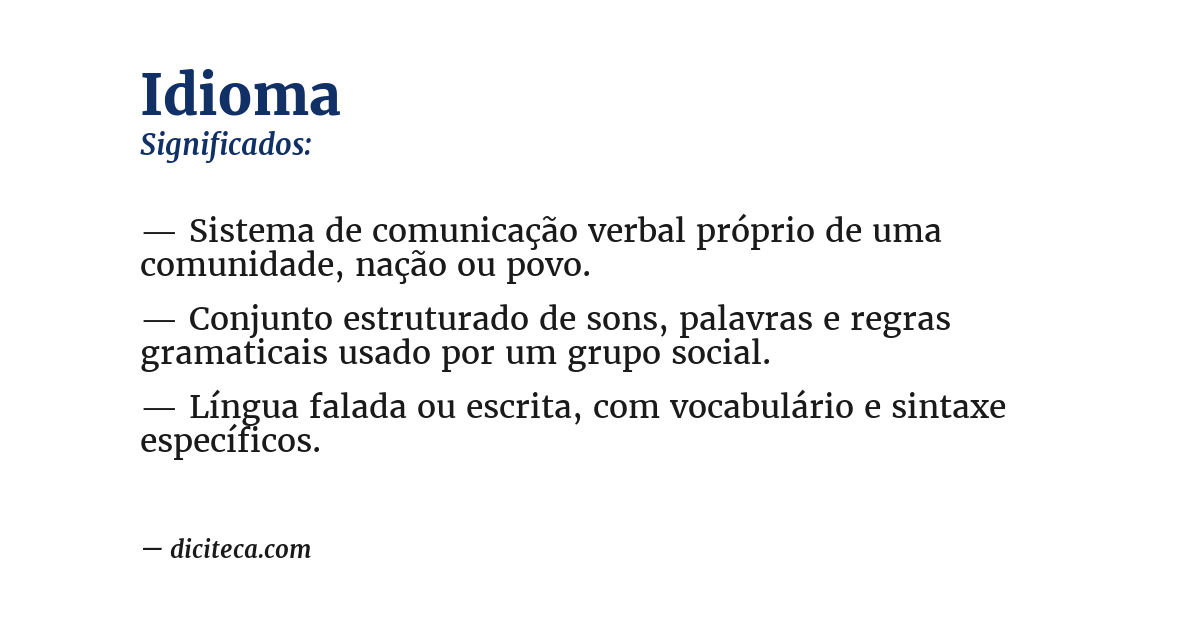 Significado de idioma