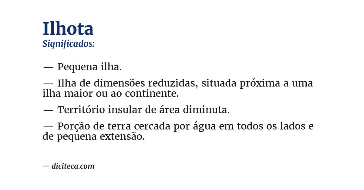 Significado de ilhota