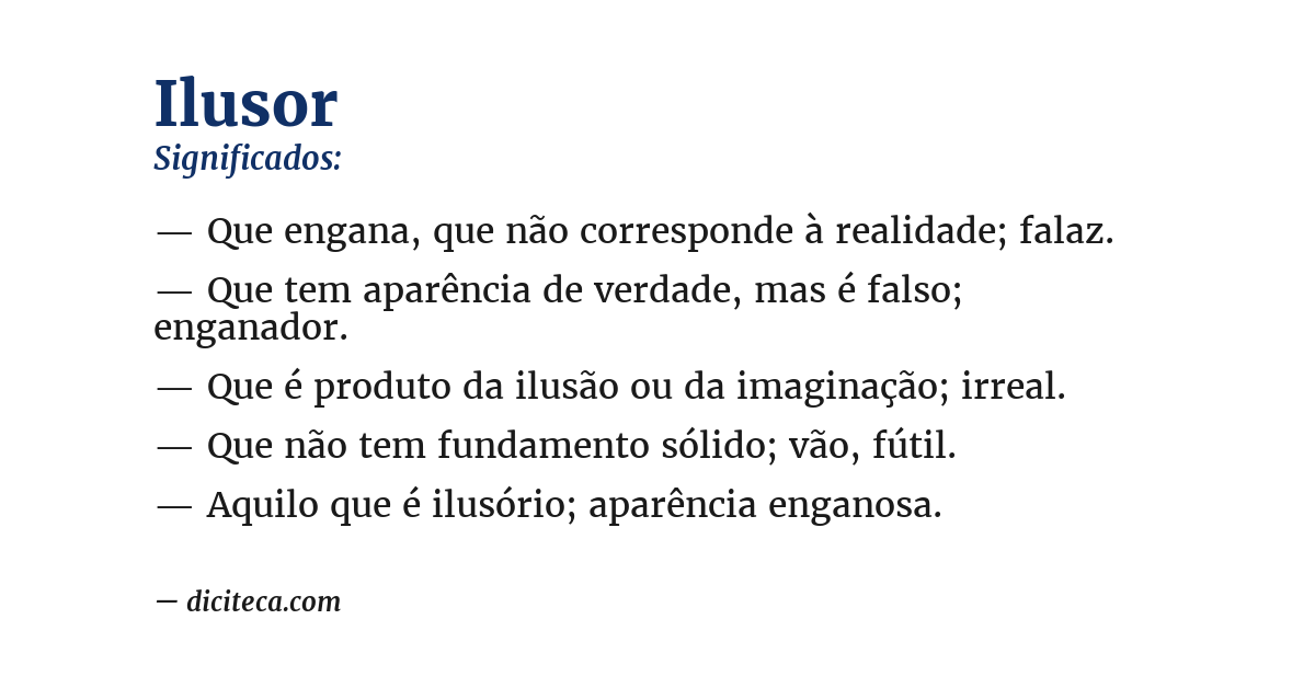 Significado de ilusor