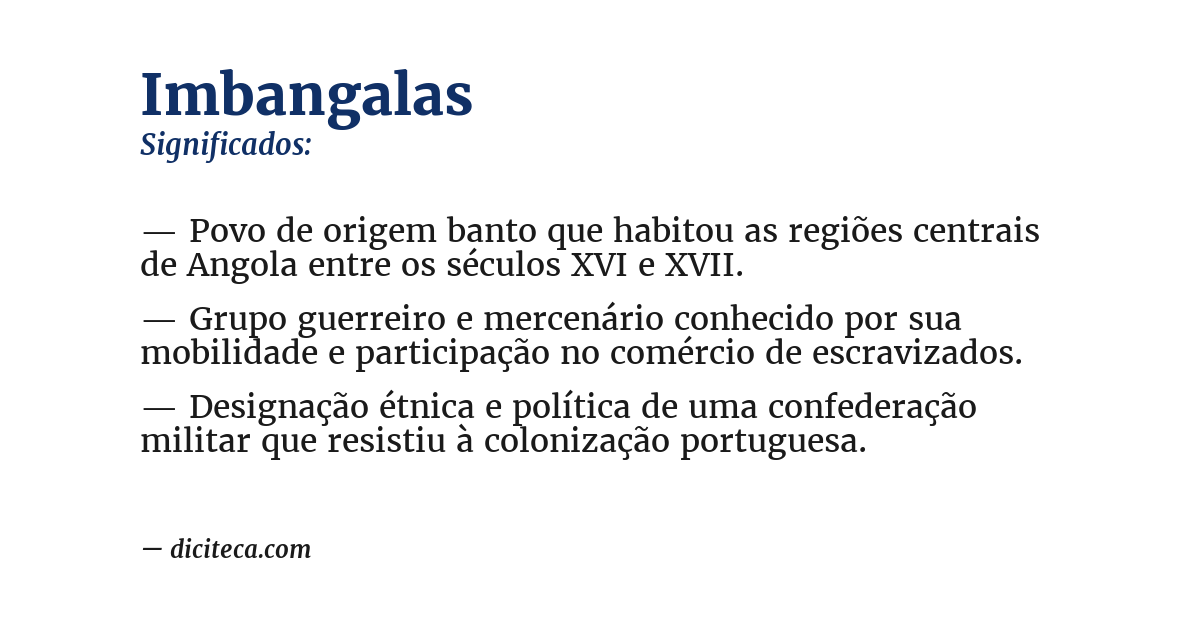 Significado de imbangalas