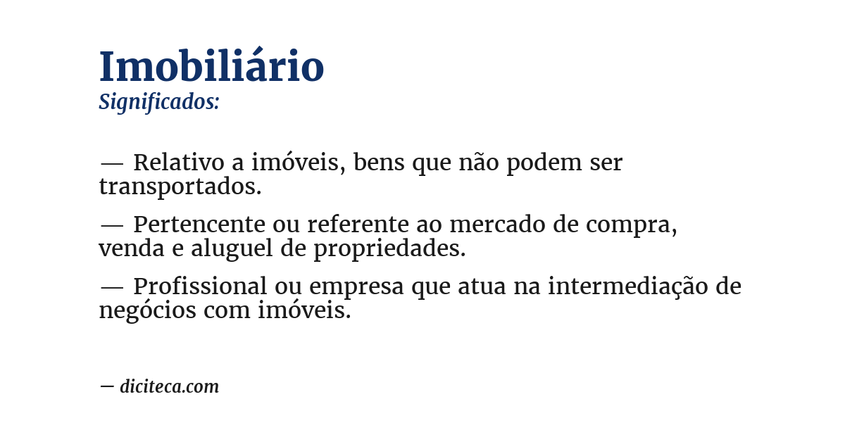 Significado de imobiliário