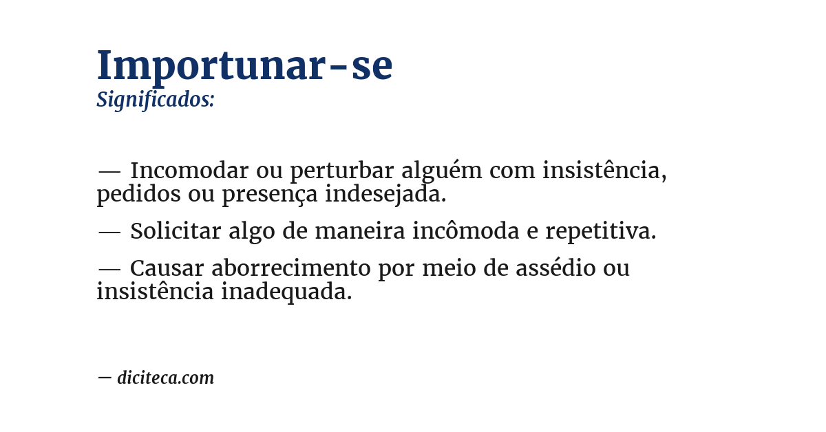 Significado de importunar-se