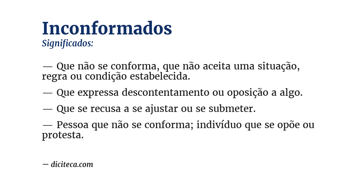 Significado de inconformados