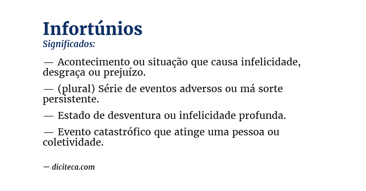 Significado de infortúnios