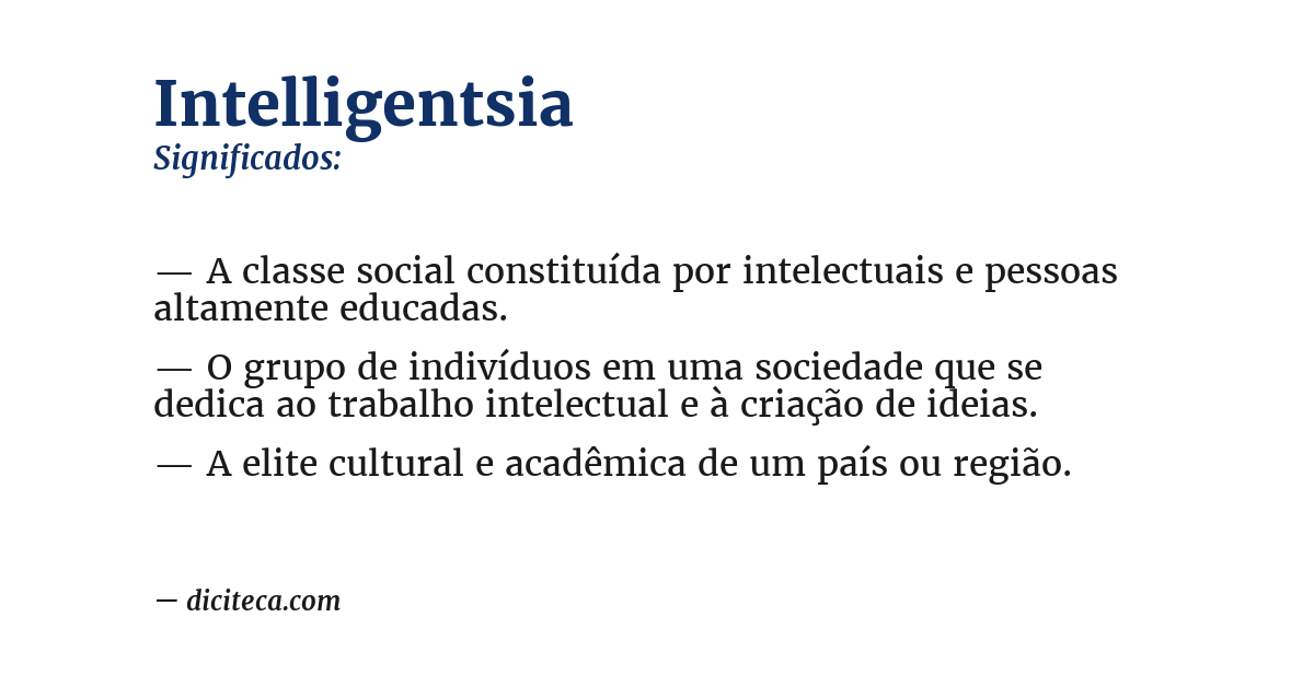 Significado de intelligentsia