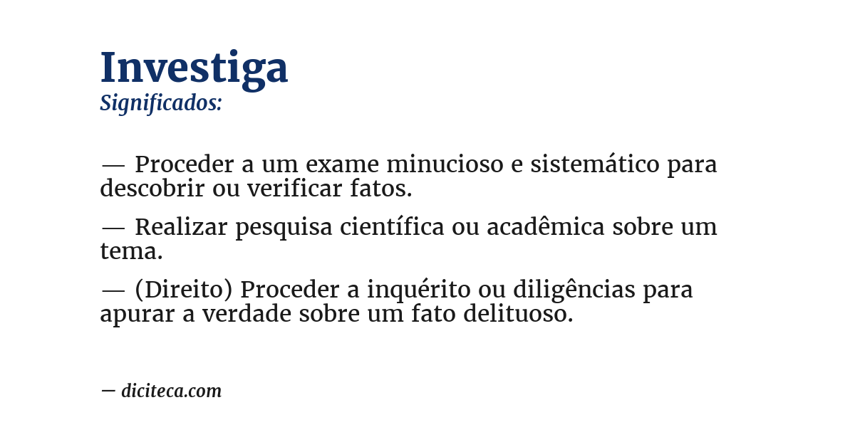 Significado de investiga