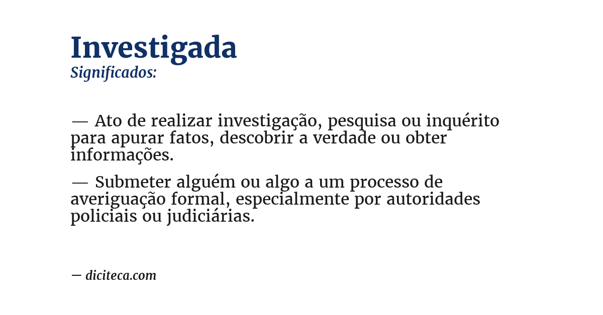 Significado de investigada