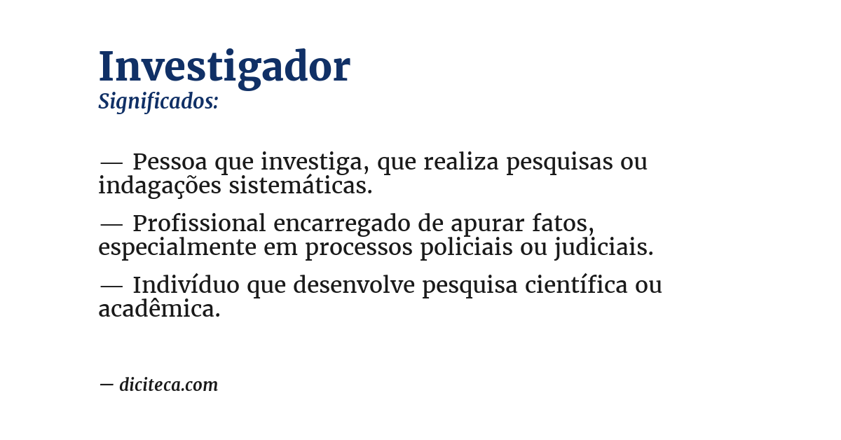 Significado de investigador