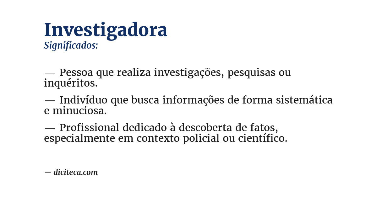 Significado de investigadora