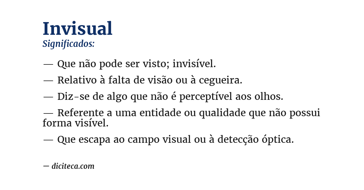 Significado de invisual