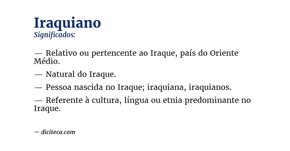 Significado de iraquiano