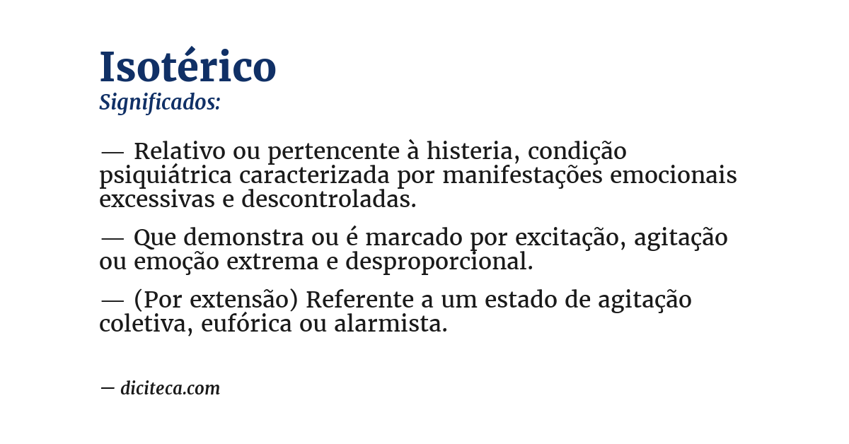 Significado de isotérico