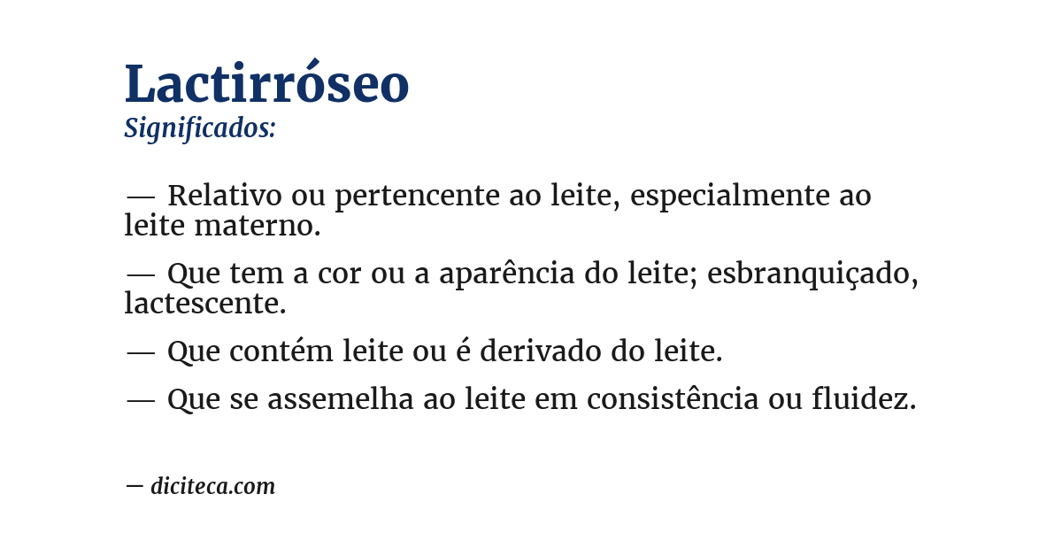 Significado de lactirróseo
