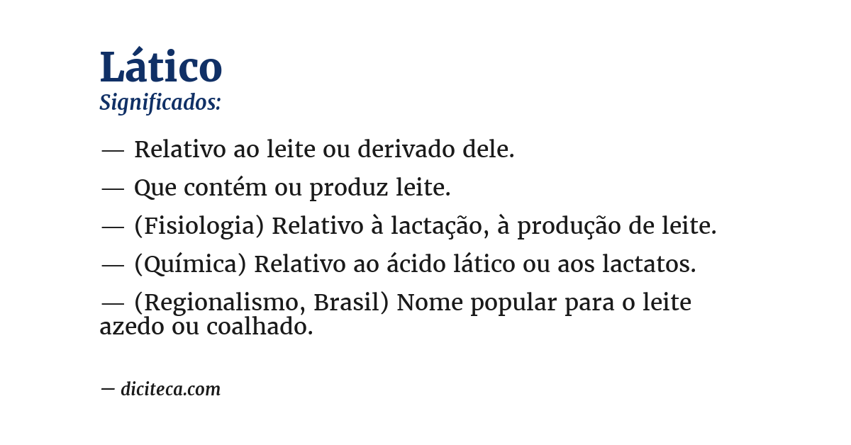 Significado de lático