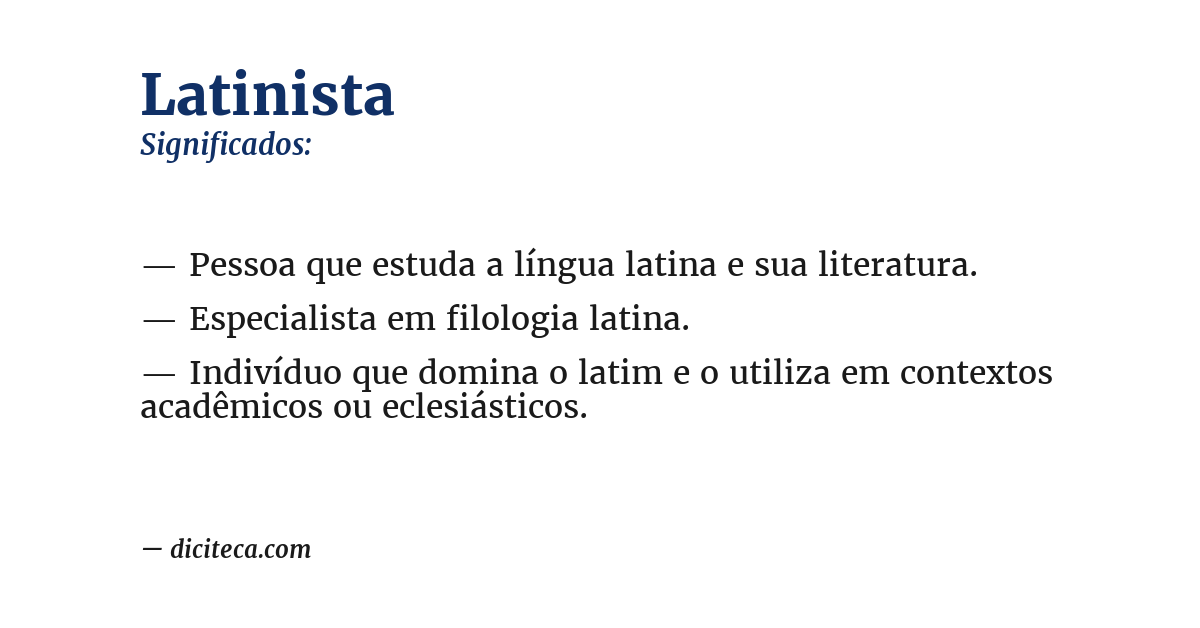 Significado de latinista