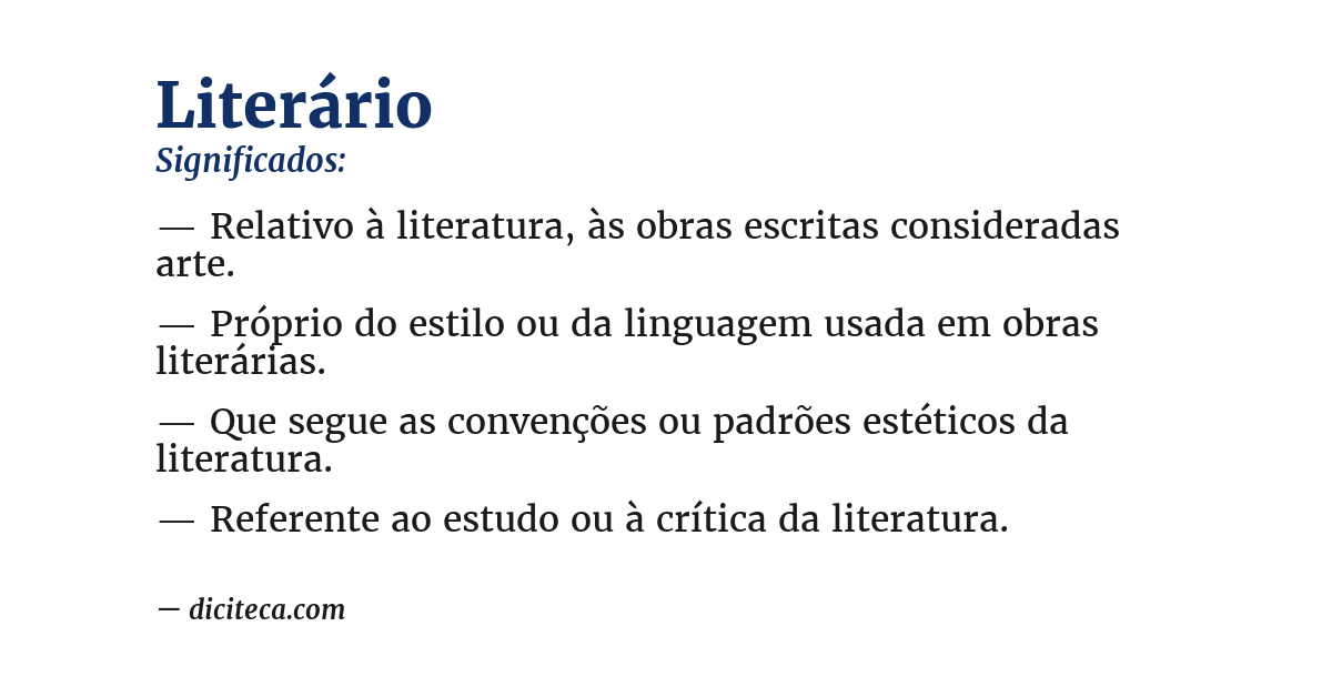 Significado de literário
