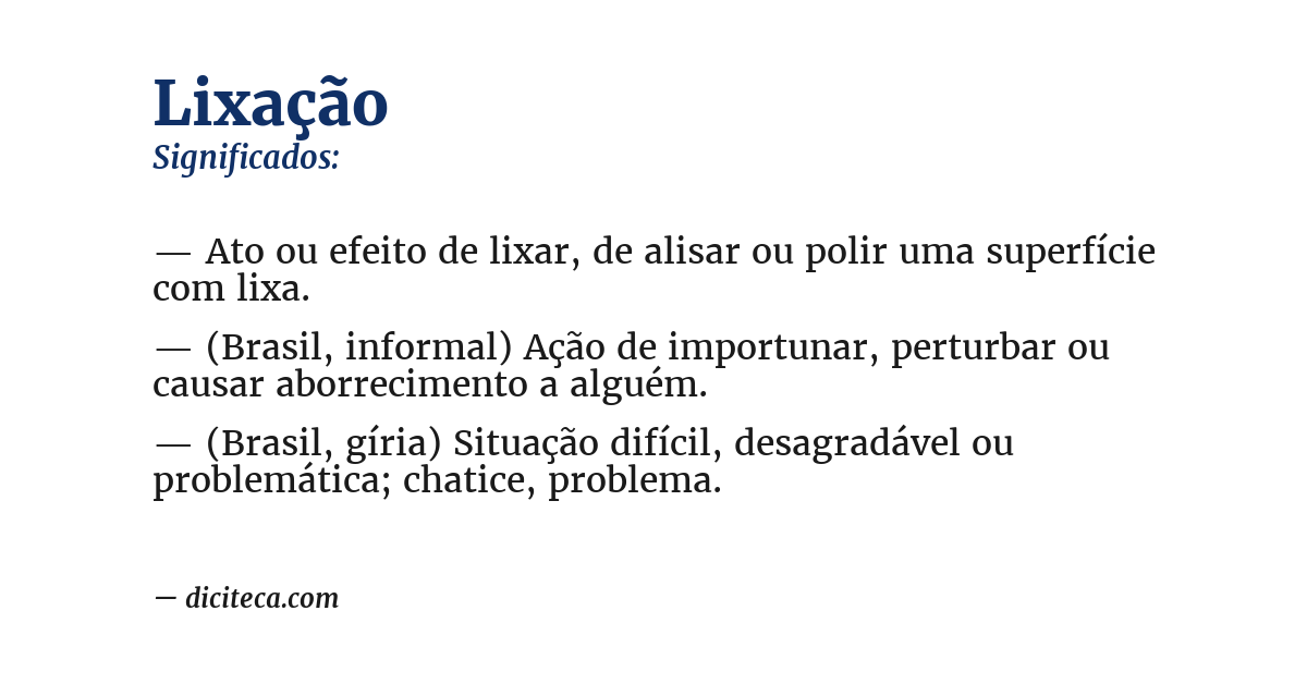 Significado de lixação
