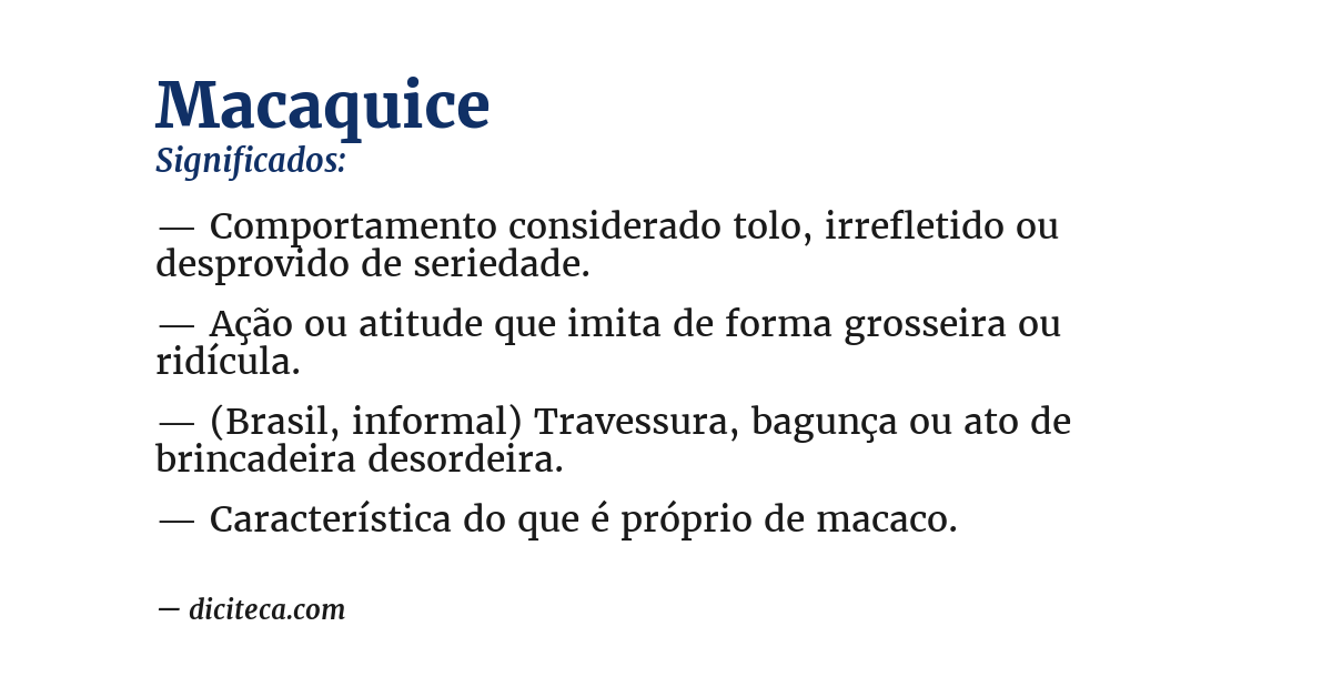 Significado de macaquice