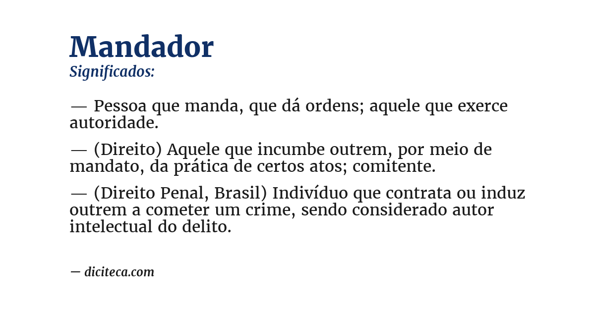 Significado de mandador