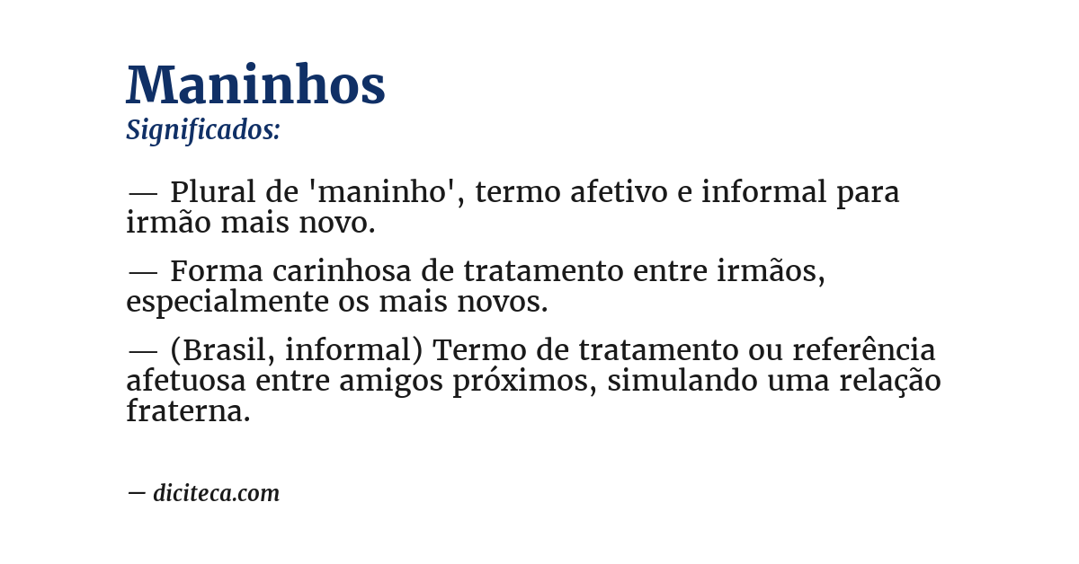 Significado de maninhos