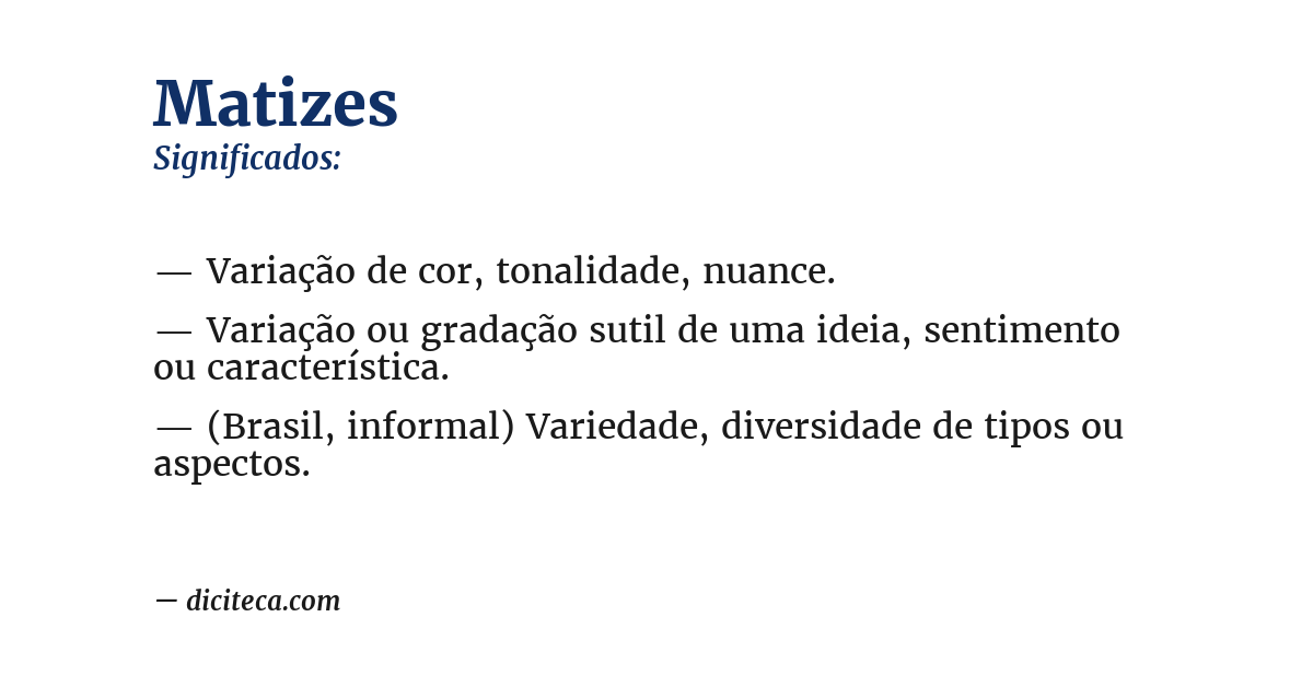 Significado de matizes