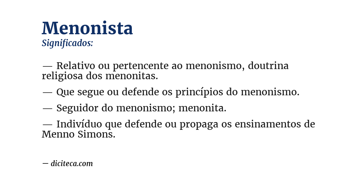 Significado de menonista