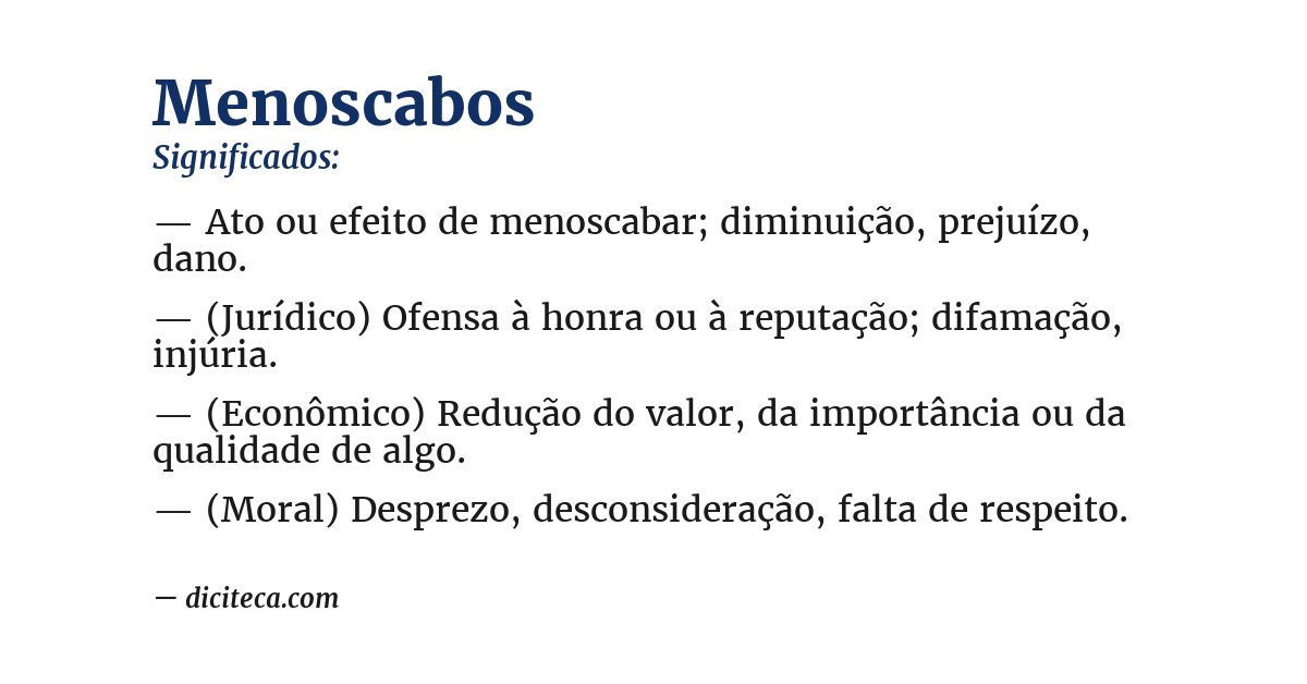 Significado de menoscabos