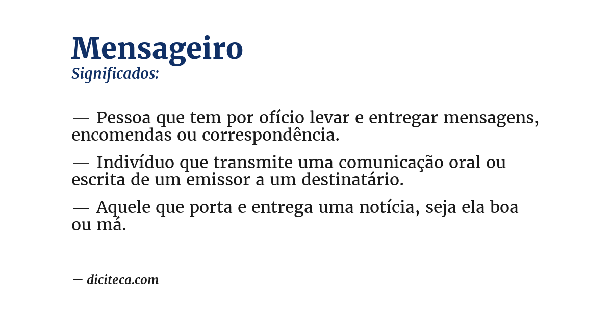 Significado de mensageiro