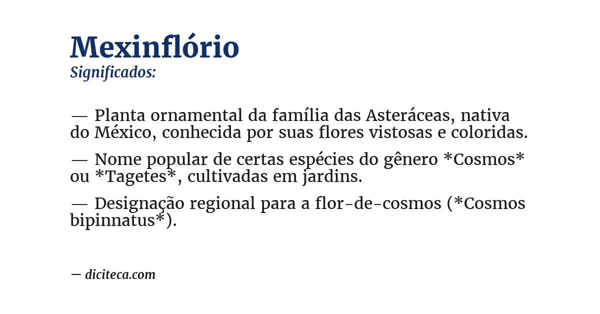 Significado de mexinflório