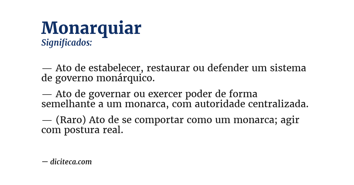 Significado de monarquiar
