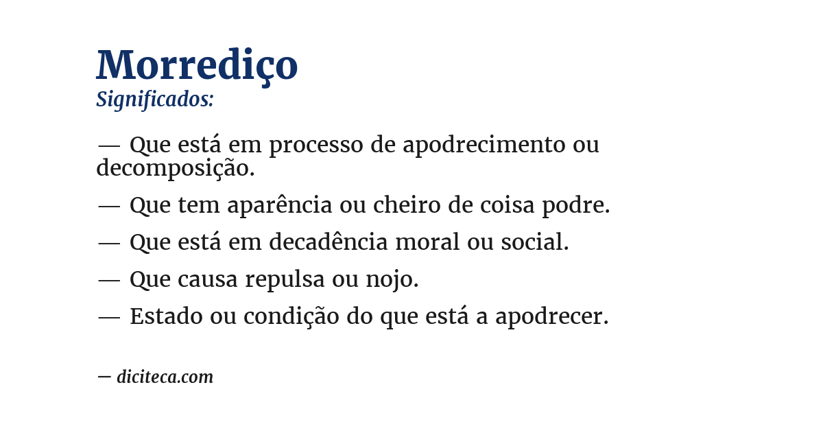 Significado de morrediço