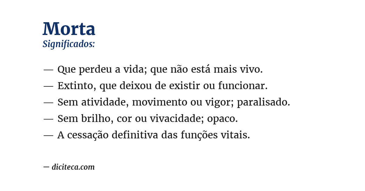 Significado de morta