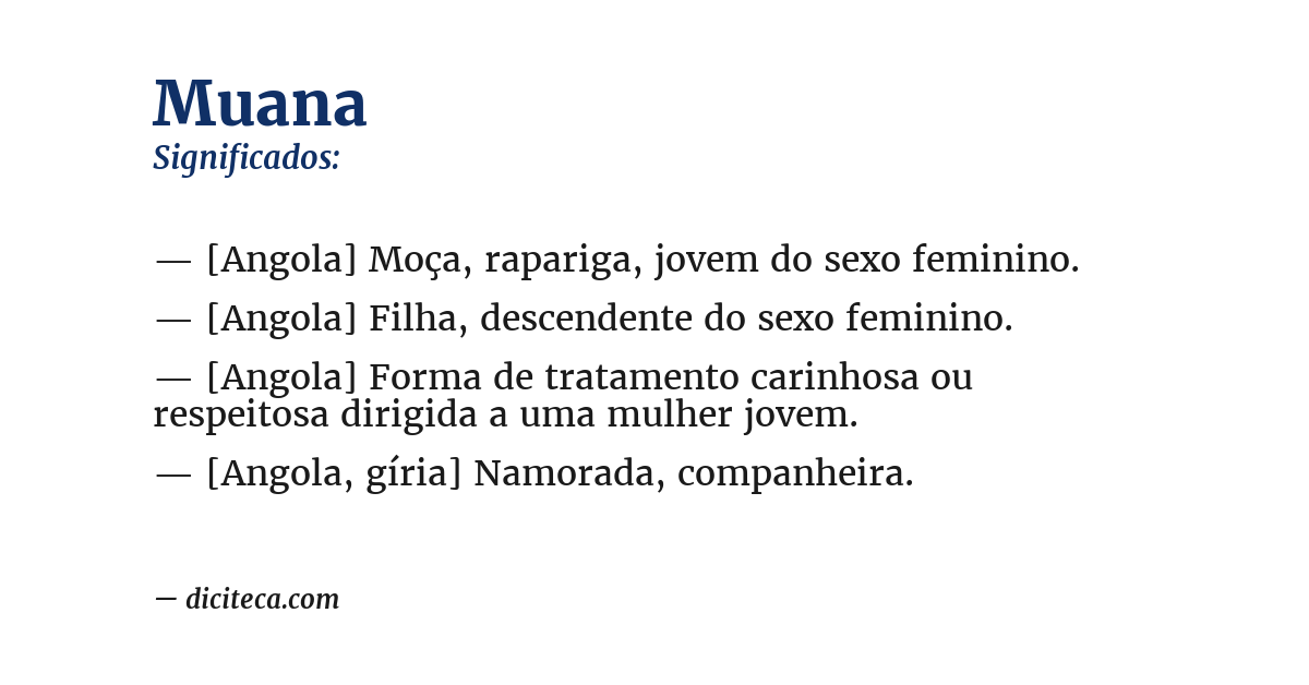 Significado de muana