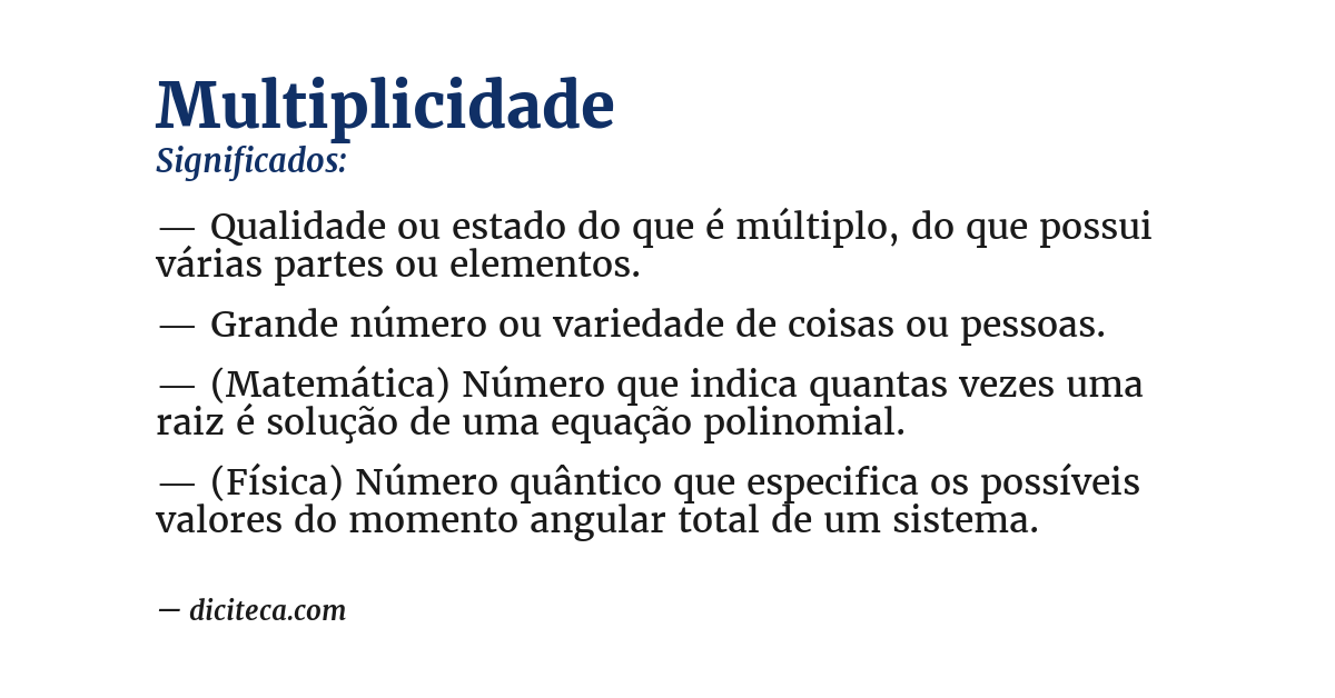 Significado de multiplicidade