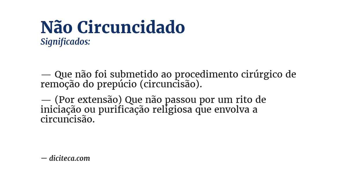 Significado de não circuncidado