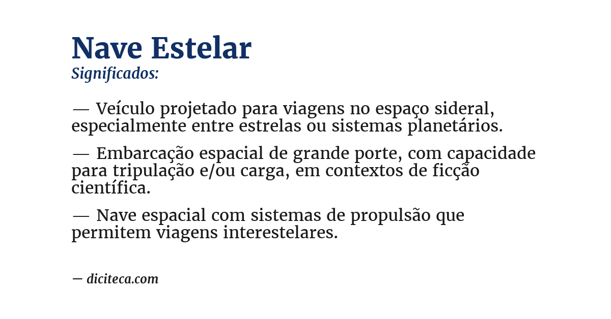 Significado de nave estelar