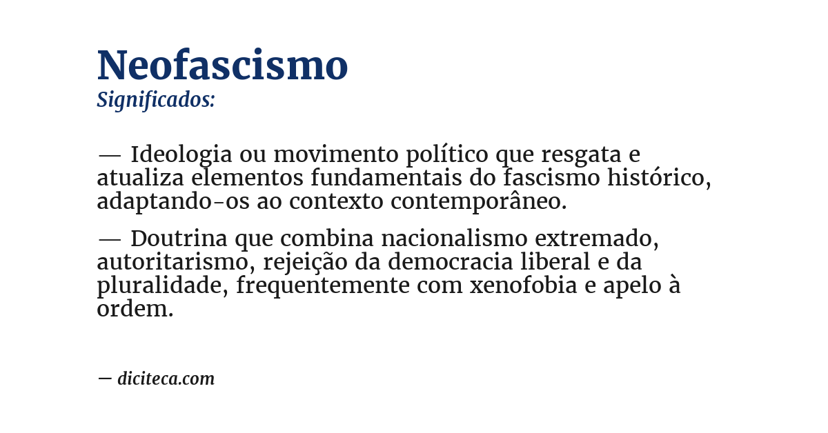 Significado de neofascismo