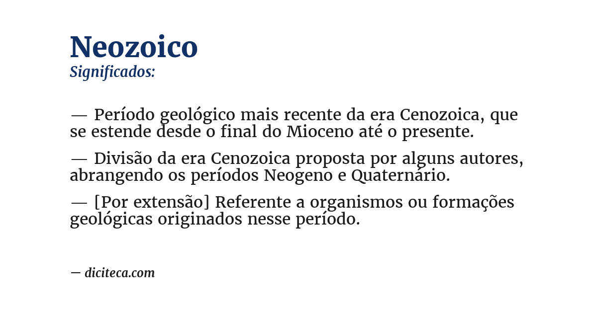 Significado de neozoico