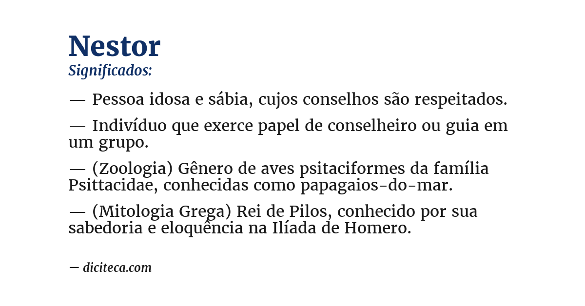 Significado de nestor