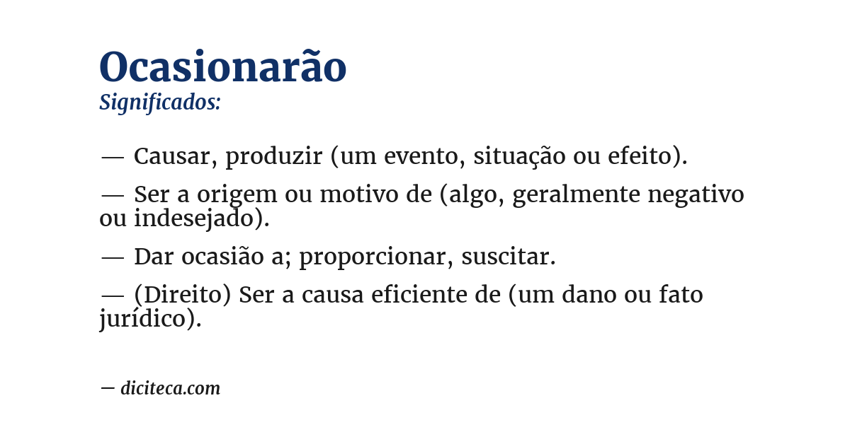 Significado de ocasionarão