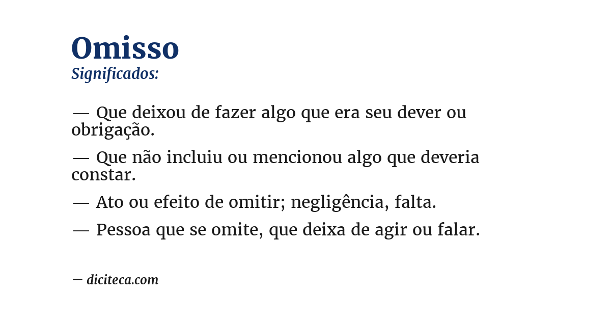 Significado de omisso