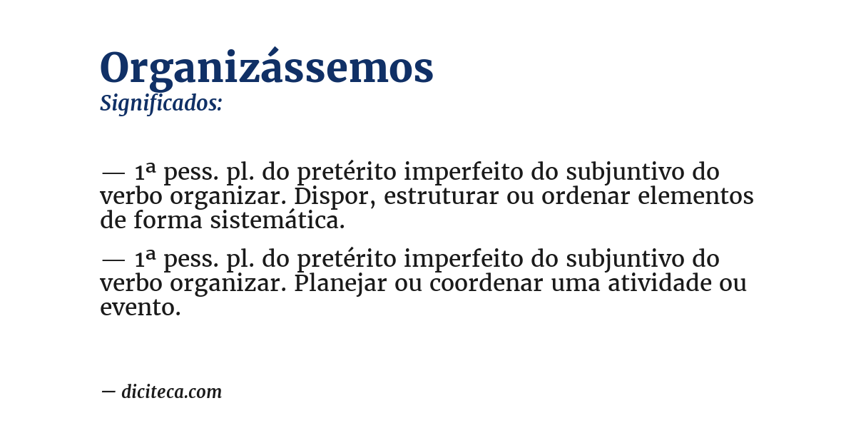 Significado de organizássemos