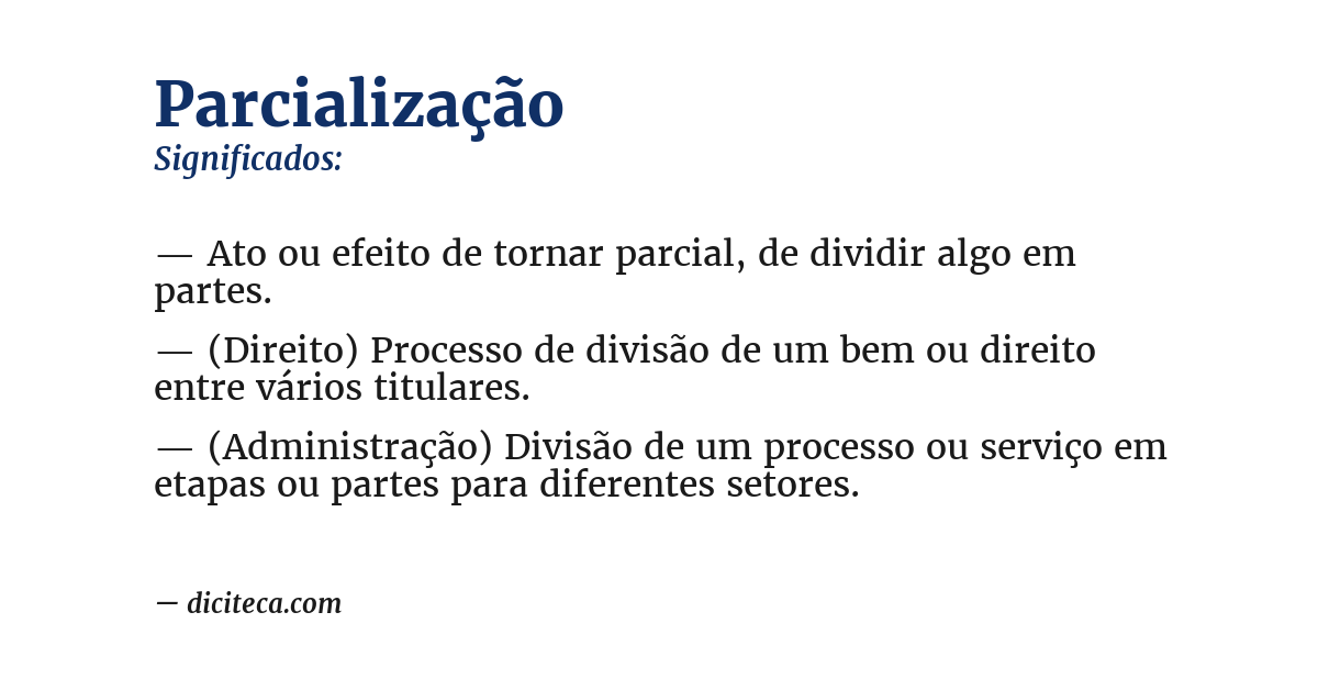 Significado de parcialização