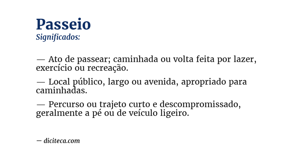 Significado de passeio