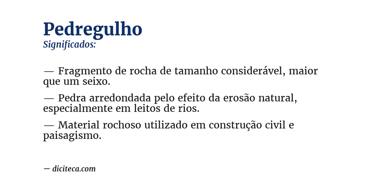 Significado de pedregulho