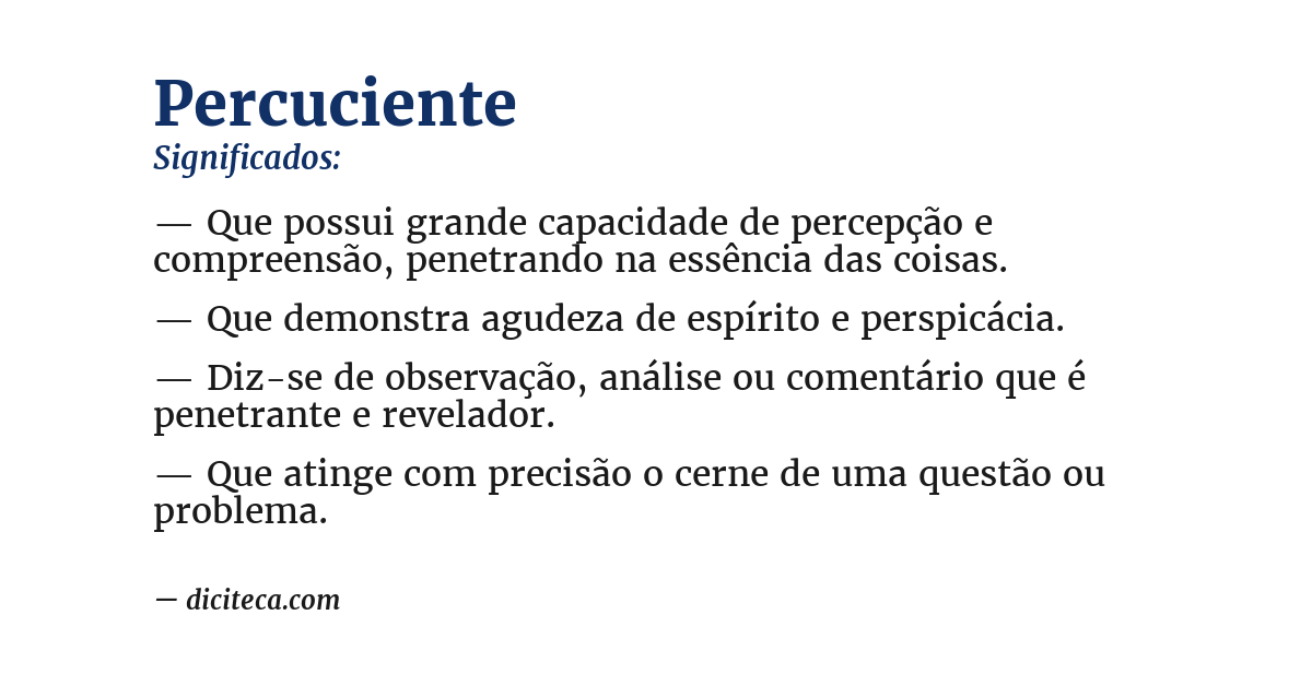 Significado de percuciente