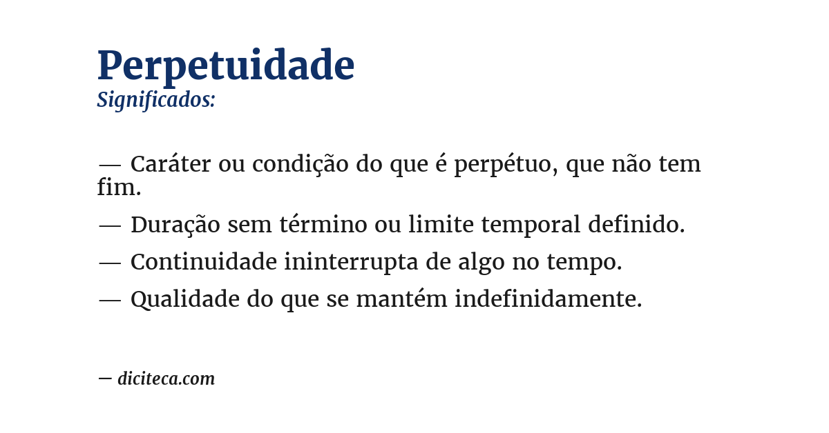 Significado de perpetuidade